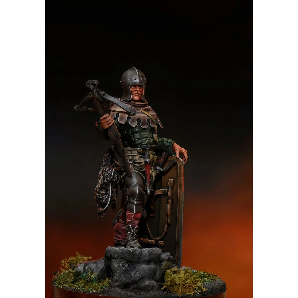 54mm Medieval European Crossbowman, Resin Model Figure Kit, Unassembled and Unpainted