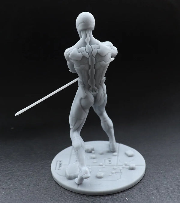 100mm Warrior Mech Character, Resin Model Figure Kit, Sci-Fi Theme, Unassembled and Unpainted