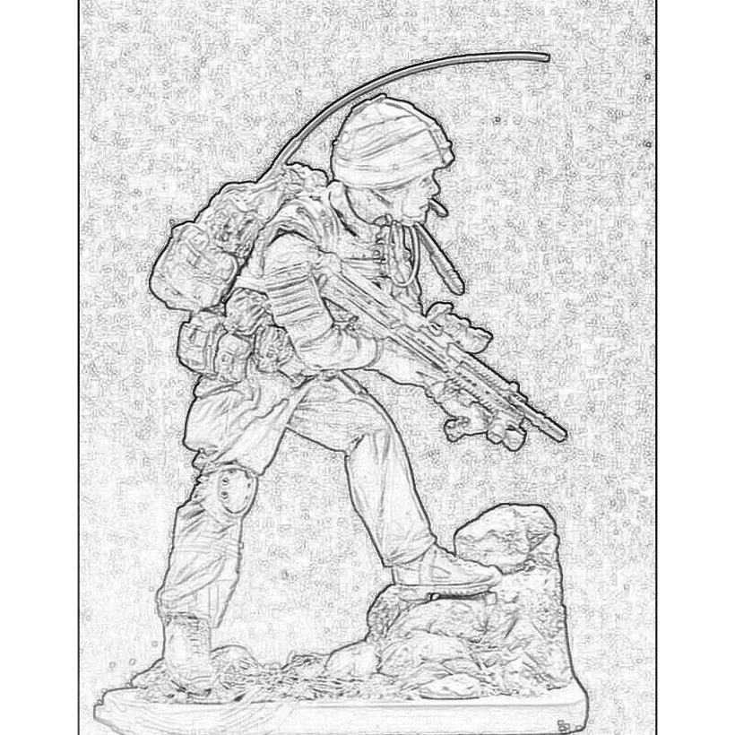 1/16 Modern Operator Kneeling with Assault Rifle, Resin Model Figure Kit, Unassembled and Unpainted