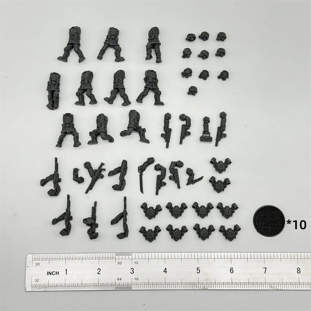 32mm Grim Guard Aero Troops, 22 Figures, Resin Model Figure Kit, Sci-Fi Theme, Unassembled and Unpainted