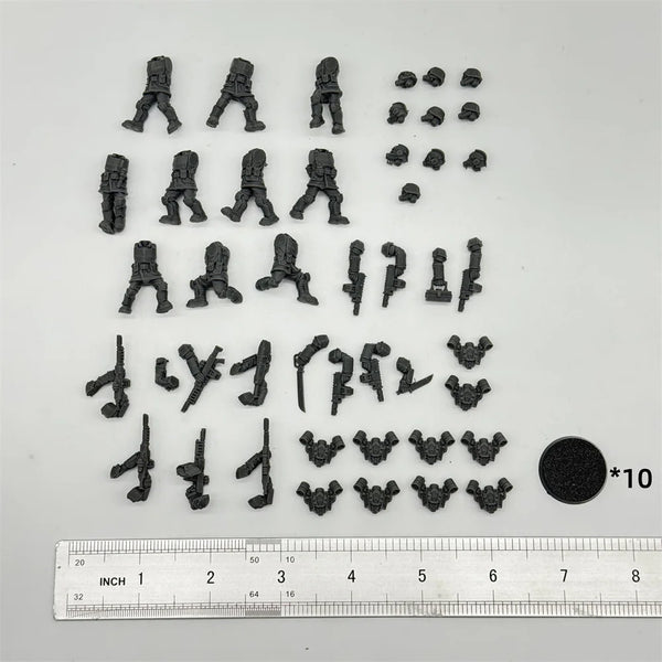 32mm Grim Guard Aero Troops, 22 Figures, Resin Model Figure Kit, Sci-Fi Theme, Unassembled and Unpainted