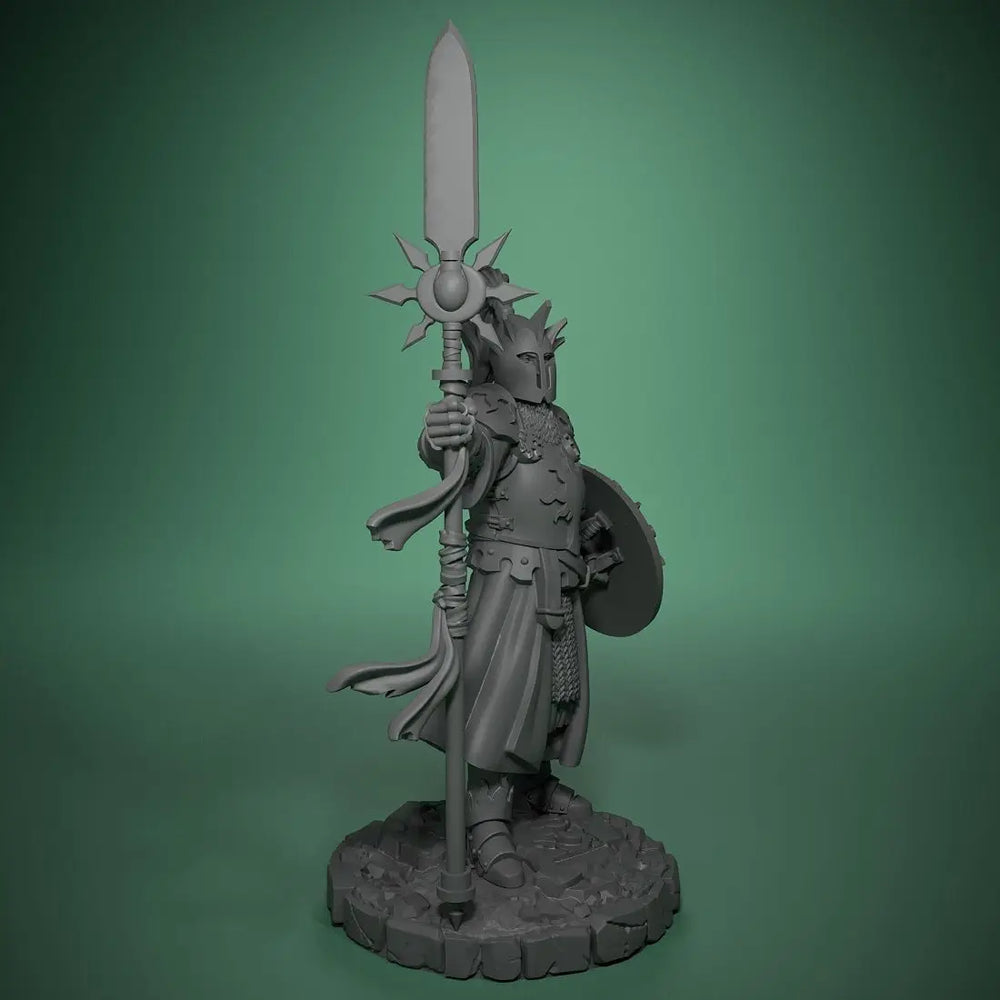 Medieval Fantasy Knight with Spear, Resin Model Figure Kit, Unassembled and Unpainted