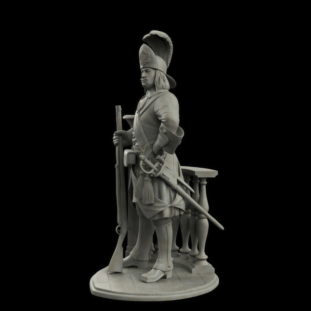 75mm Napoleonic Russian Guards Grenadier Officer, Resin Model Figure Kit, Unassembled and Unpainted