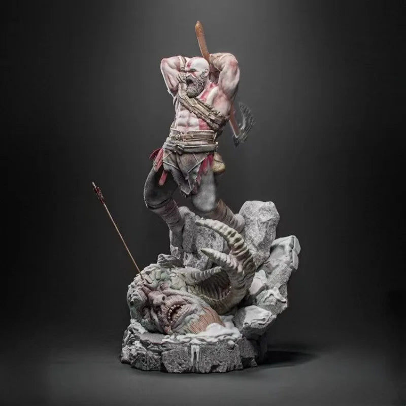 1/24 Ancient Barbarian Warrior with Raised Axe, Resin Model Figure Kit, Unassembled and Unpainted