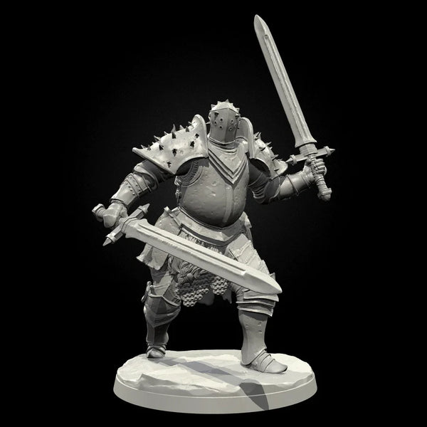 75mm Crowned Fantasy Warrior with Greatsword, Resin Model Figure Kit, Fantasy Theme, Unassembled and Unpainted
