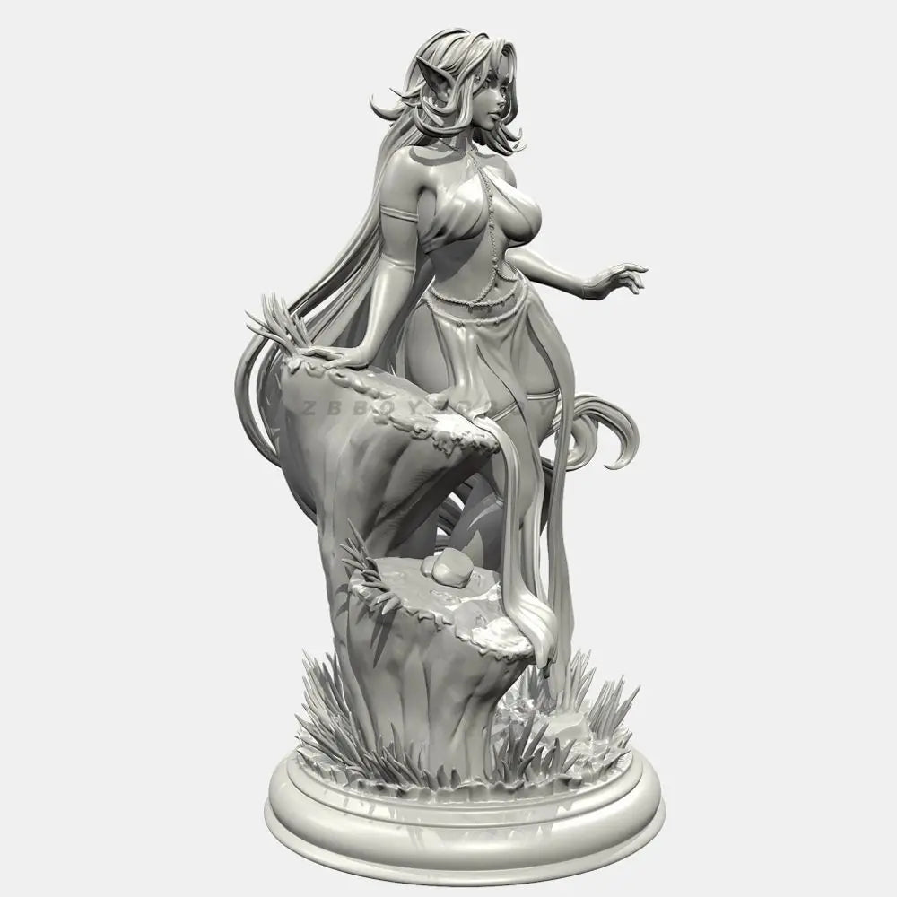 75mm Elf Maiden, Resin Model Figure Kit, Fantasy Theme, Unassembled and Unpainted