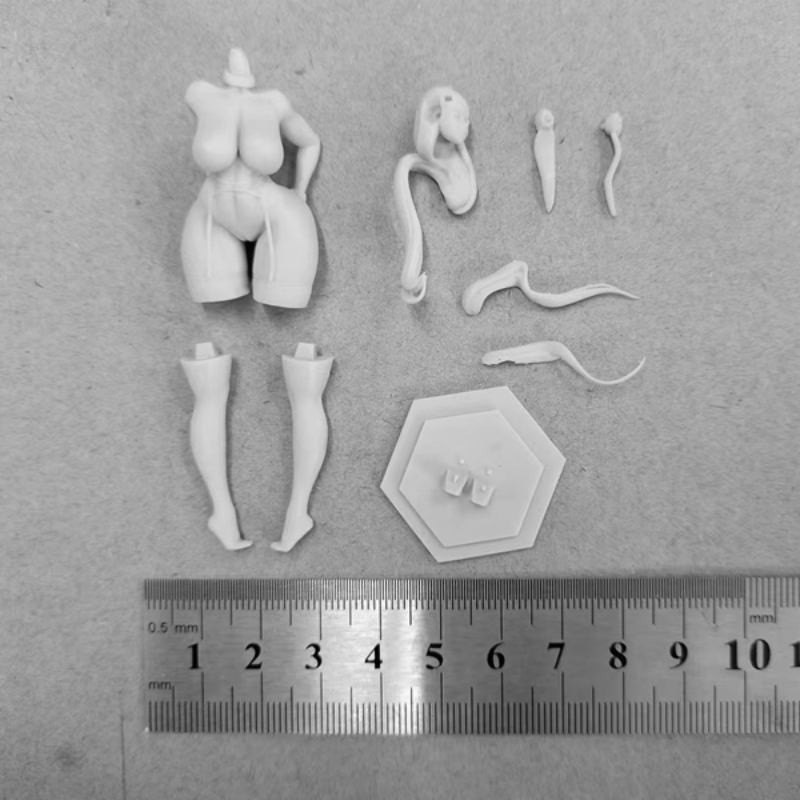 1/24 Demon Sorceress with Curved Horns, Resin Model Figure Kit, Anime Theme, Unassembled and Unpainted