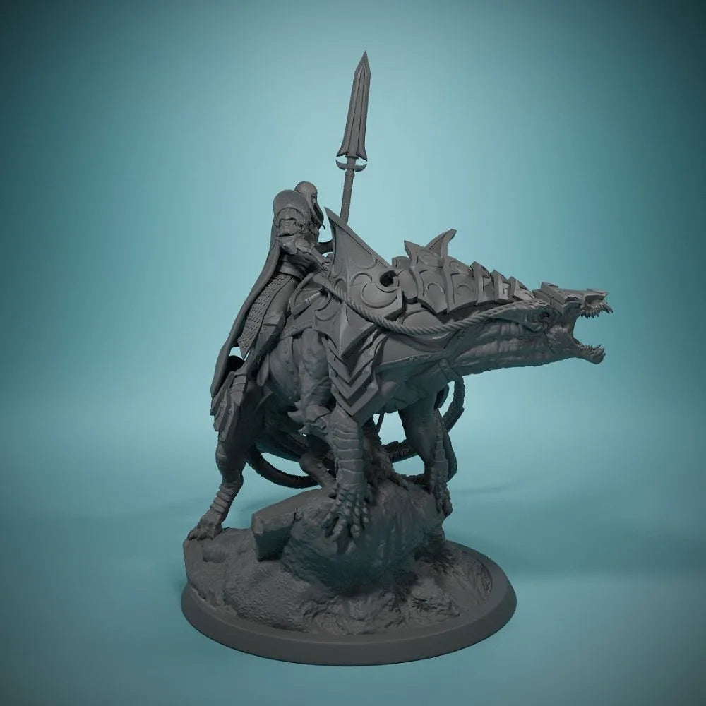 Medieval Fantasy Mounted Knight, Resin Model Figure Kit, Unassembled and Unpainted
