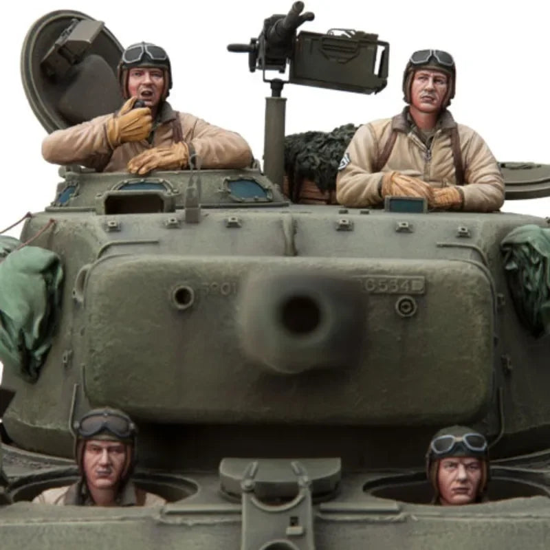 1/16 WWII US Tank Crew M4 Sherman, 4 Figures, Resin Model Figure Kit, Unassembled and Unpainted