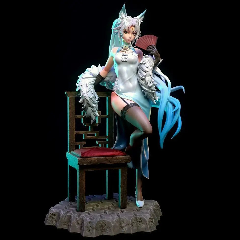 75mm Fox Spirit Demon, Resin Model Figure Kit, Fantasy Theme, Unassembled and Unpainted
