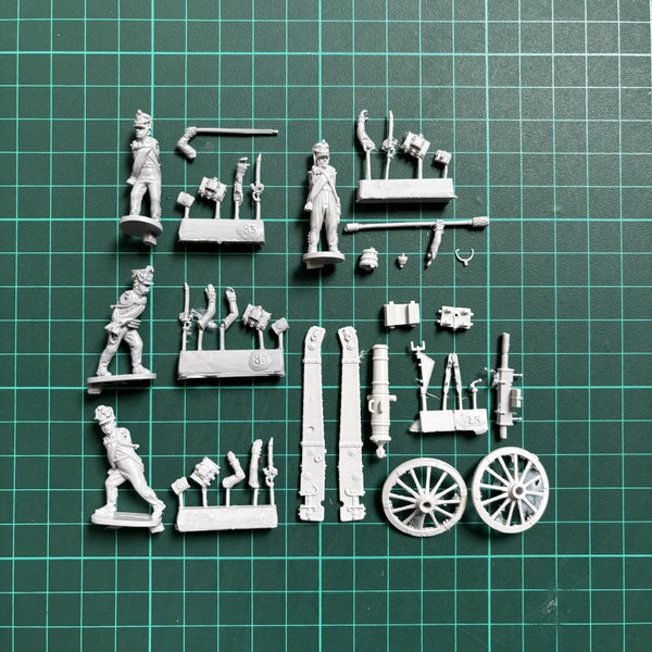 28mm Napoleonic Russian Artillery Crew, 6 Figures, Resin Model Figure Kit, Unassembled and Unpainted