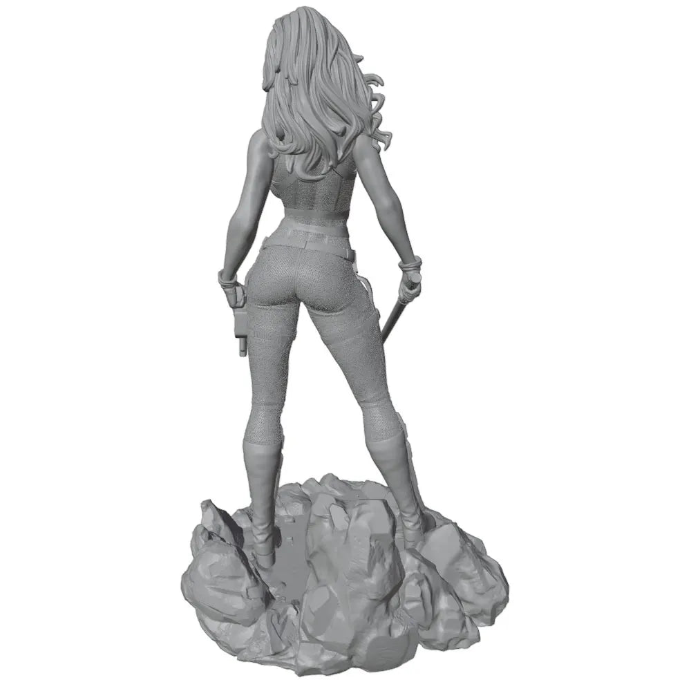 1/24 Commando with Tartan Armor and Staff, Resin Model Figure Kit, Sci-Fi Theme, Unassembled and Unpainted