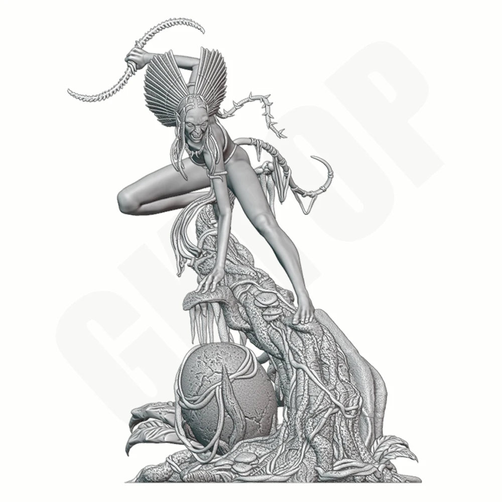 1/24 Jungle Tribal Warrior, Resin Model Figure Kit, Fantasy Theme, Unassembled and Unpainted
