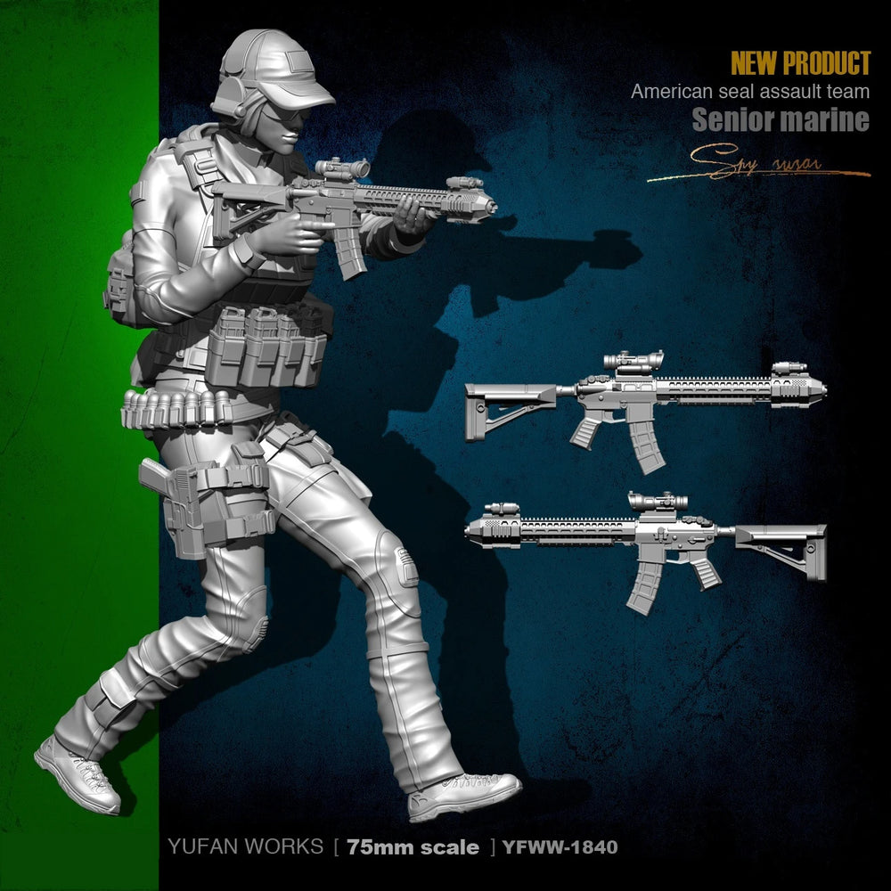 75mm Modern U.S. Navy SEAL Team, 5 Figures, Resin Model Figure Kit, Unassembled and Unpainted