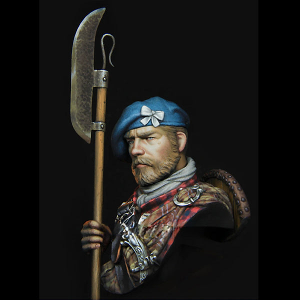 1/10 Scottish Highlander, Resin Model Bust Kit, Military Theme, Unassembled and Unpainted