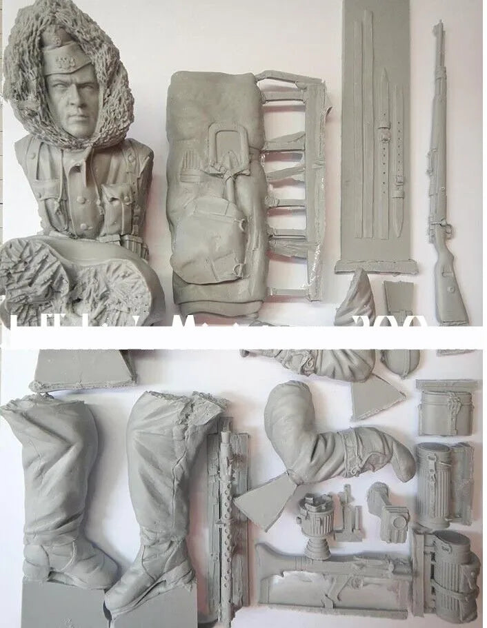 WWII German Motorcycle Dispatch Unit, 2 Figures, Resin Model Figure Kit, Unassembled and Unpainted
