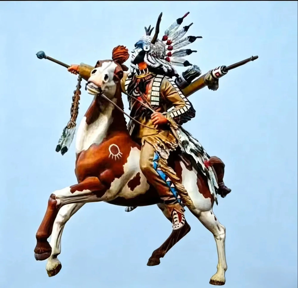 54mm Medieval Fantasy Paladin on Horse, Resin Model Figure Kit, Unassembled and Unpainted