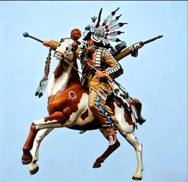 54mm Medieval Fantasy Paladin on Horse, Resin Model Figure Kit, Unassembled and Unpainted