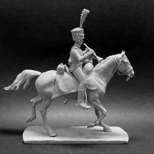 54mm Napoleonic British Cavalry Trooper, Resin Model Figure Kit, Unassembled and Unpainted