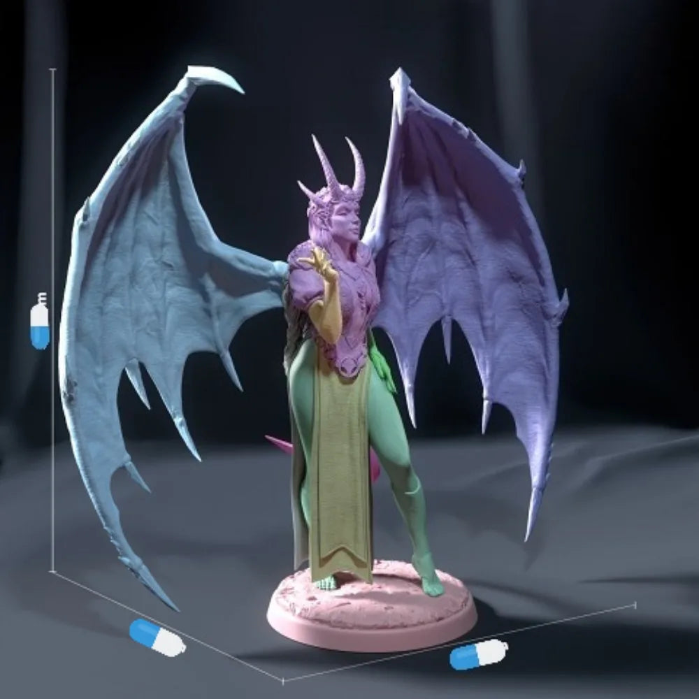 120mm Demon Female, Resin Model Figure Kit, Fantasy Theme, Unassembled and Unpainted
