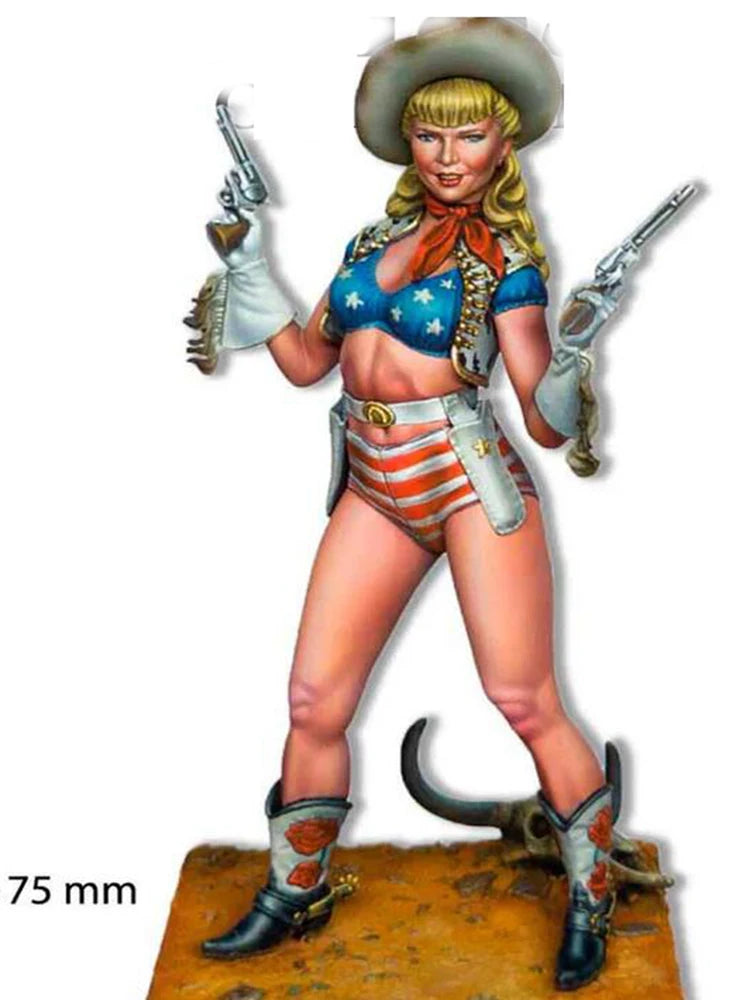 75mm Fantasy Female Officer, Resin Model Figure Kit, Unassembled and Unpainted