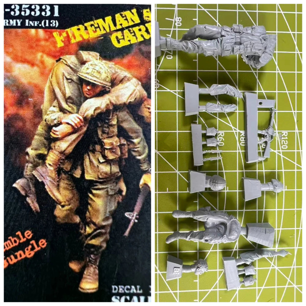 1/35 Modern US Infantry Advancing with Rifles, 4 Figures, Resin Model Figure Kit, Unassembled and Unpainted