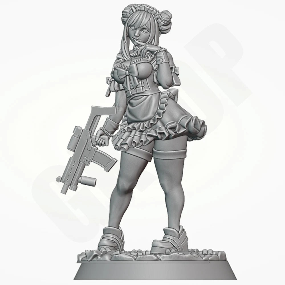 1/24 Maid Soldier, Resin Model Figure Kit, Unassembled and Unpainted