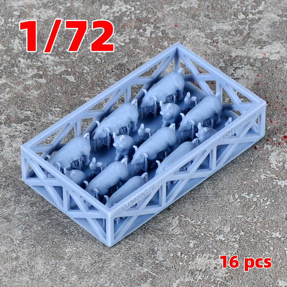 1/35 Pig Figurines, 5 Figures, Resin Model Creature Kit, Wildlife Theme, Unassembled and Unpainted