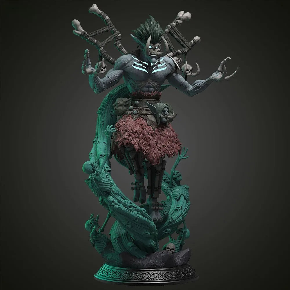 150mm Troll Tribe Death Loa, Resin Model Figure Kit, Fantasy Theme, Unassembled and Unpainted