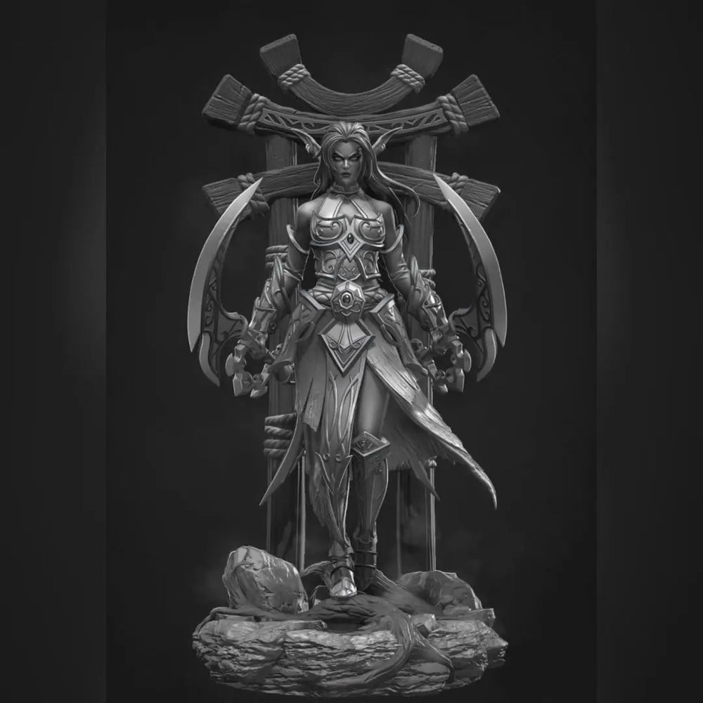 Female Warrior with Axes, Resin Model Figure Kit, Fantasy Theme, Unassembled and Unpainted