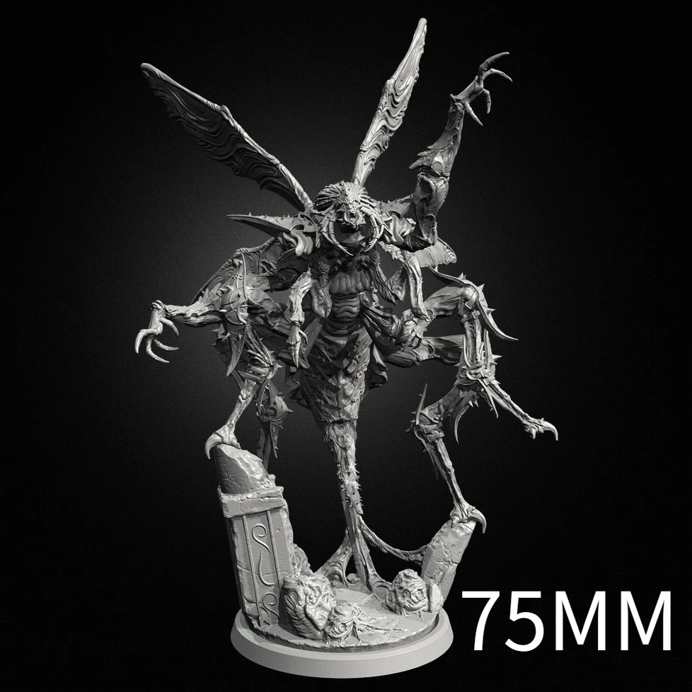 75mm Worm King with Tentacles and Spikes, Resin Model Figure Kit, Fantasy Theme, Unassembled and Unpainted