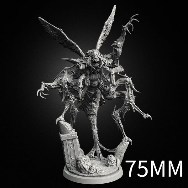 75mm Worm King with Tentacles and Spikes, Resin Model Figure Kit, Fantasy Theme, Unassembled and Unpainted