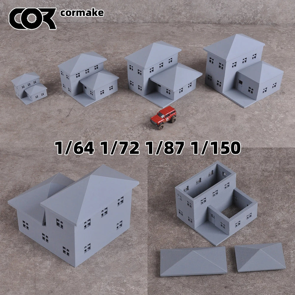 1/64 European Residential Cottage, Resin Model Terrain Kit, Historical Theme, Unpainted