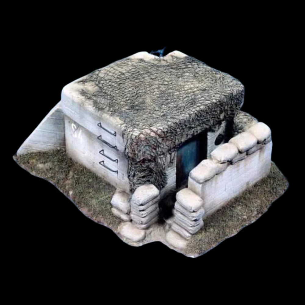 1/35 WWII German Fortified Corner Bunker, Resin Model Terrain Kit, Unpainted