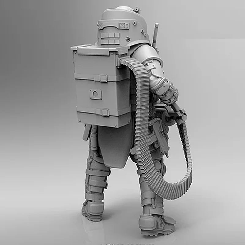 1/24 Heavy Machine Gunner, Resin Model Figure Kit, Sci-Fi Theme, Unassembled and Unpainted