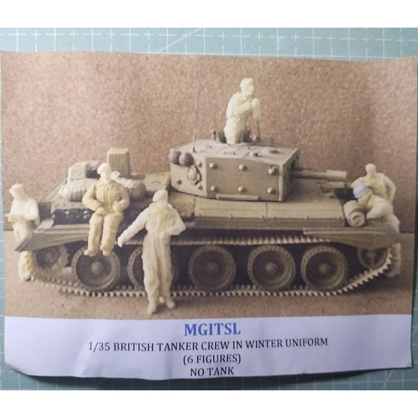 1/35 WWII British Tank Crew in Winter Uniform, 6 Figures, Resin Model Figure Kit, Unassembled and Unpainted