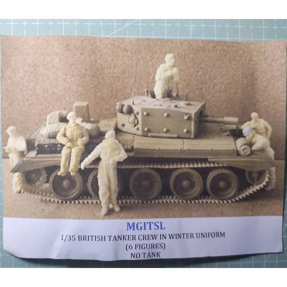 1/35 WWII British Tank Crew in Winter Uniform, 6 Figures, Resin Model Figure Kit, Unassembled and Unpainted