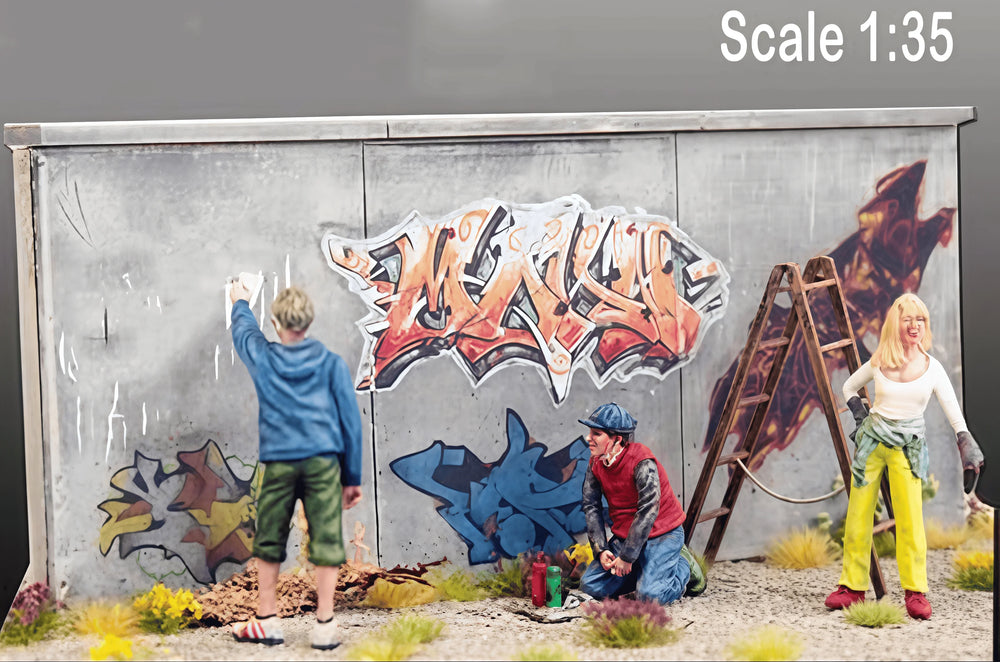 1/35 Modern Graffiti Team, 3 Figures, Resin Model Figure Kit, Unassembled and Unpainted