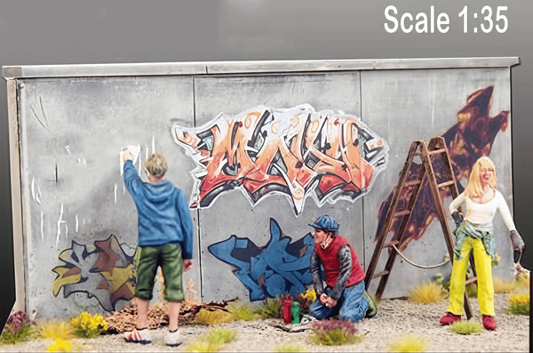 Modern Graffiti Artists 3-Figure Set 1/35 Scale Resin Kit