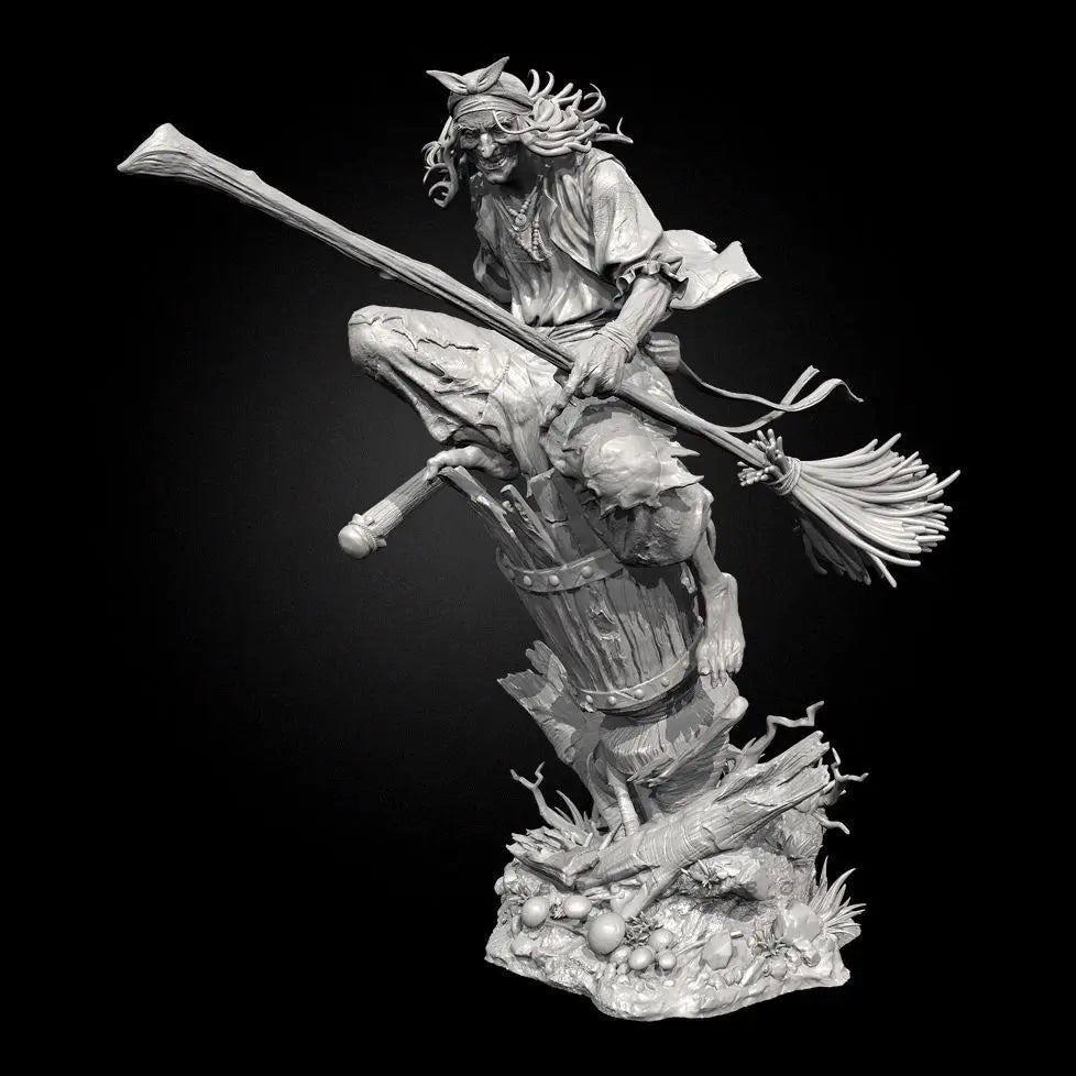 95mm Baba Yaga Witch, Resin Model Figure Kit, Mythology Theme, Unassembled and Unpainted