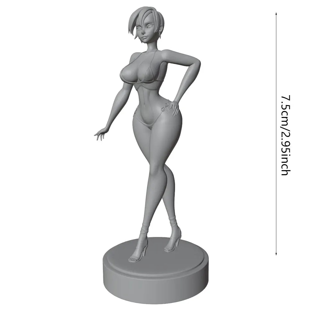 75mm Pin-up Fashion, Resin Model Figure Kit, Unassembled and Unpainted
