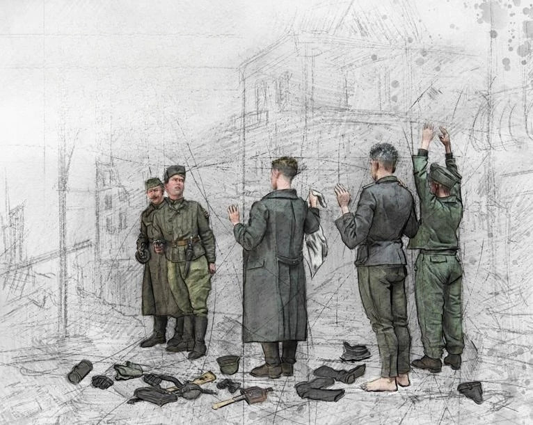 1/35 WWII German Officers with Binoculars, 5 Figures, Resin Model Figure Kit, Unassembled and Unpainted