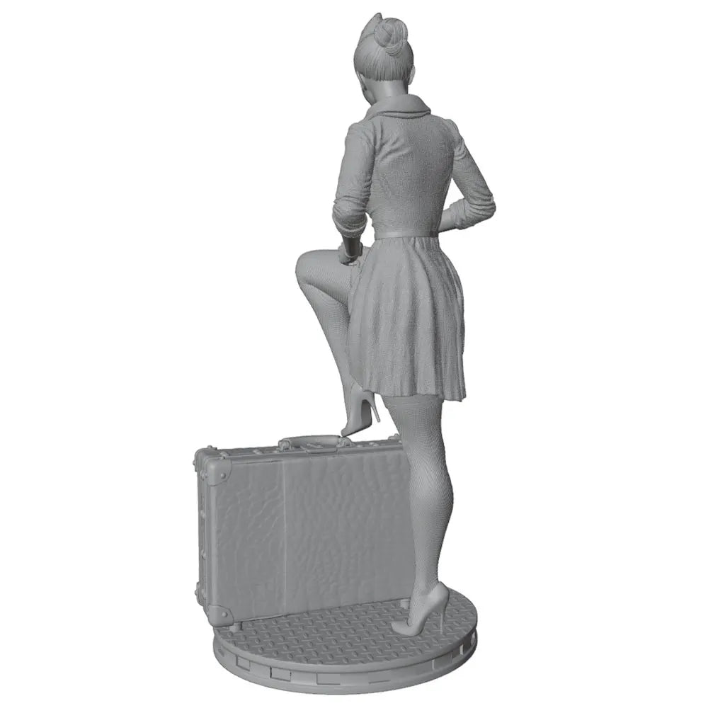 1/24 Retro Stewardess, Resin Model Figure Kit, Unassembled and Unpainted