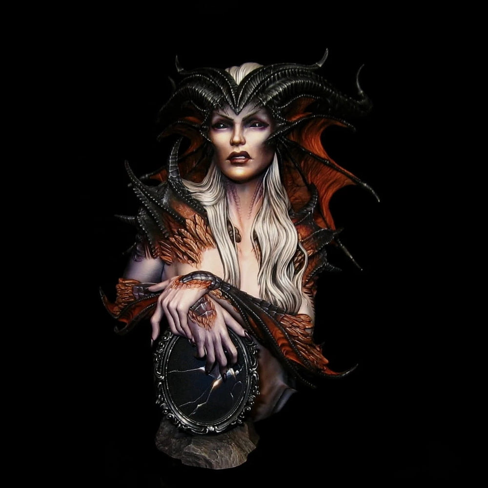 1/10 Dark Sorceress, Resin Model Bust Kit, Fantasy Theme, Unassembled and Unpainted