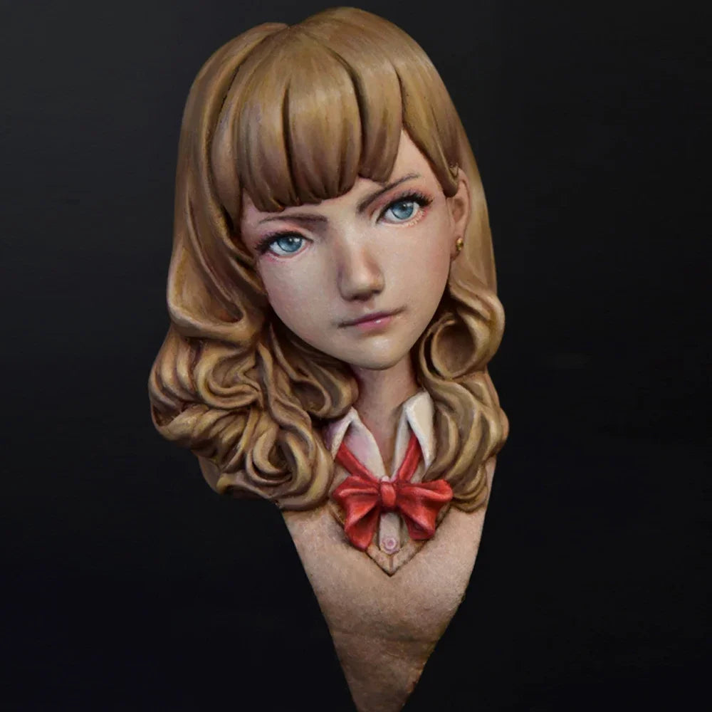 65mm Schoolgirl Character, Resin Model Bust Kit, Anime Theme, Unassembled and Unpainted
