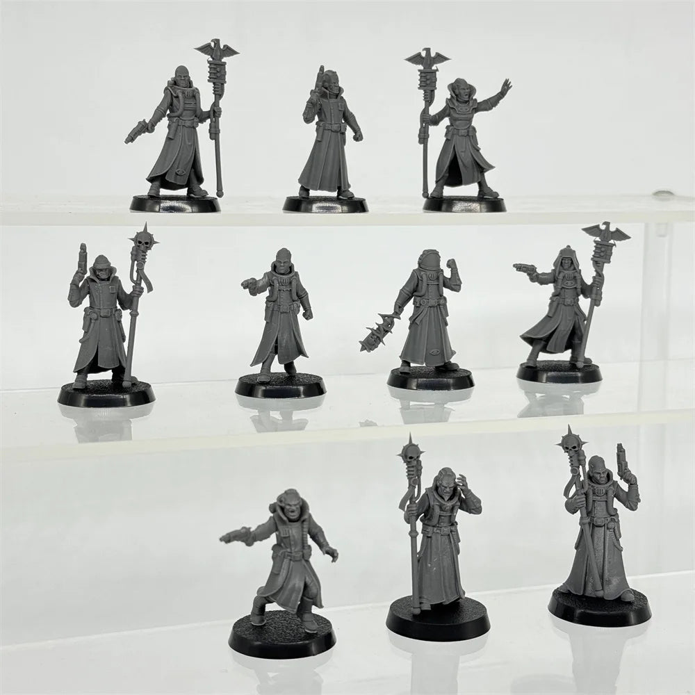 Dark Fantasy Cultists & Sorcerers, 10 Figures, Resin Model Figure Kit, Fantasy Theme, Unassembled and Unpainted