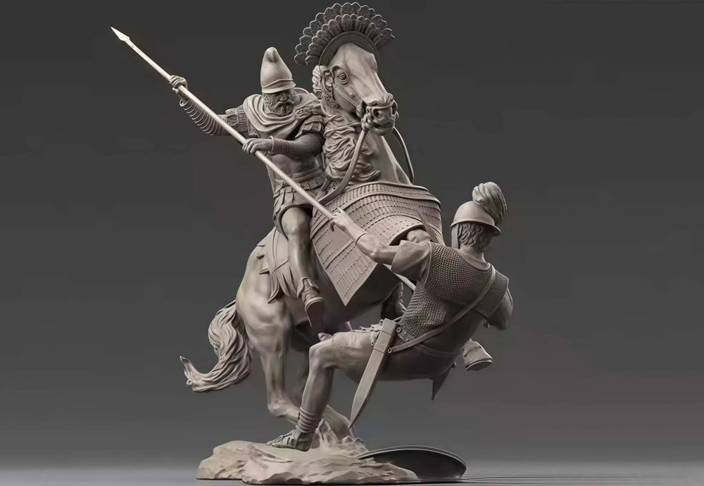 1/24 Medieval Cavalry, 5 Figures, Resin Model Diorama Kit, Unassembled and Unpainted