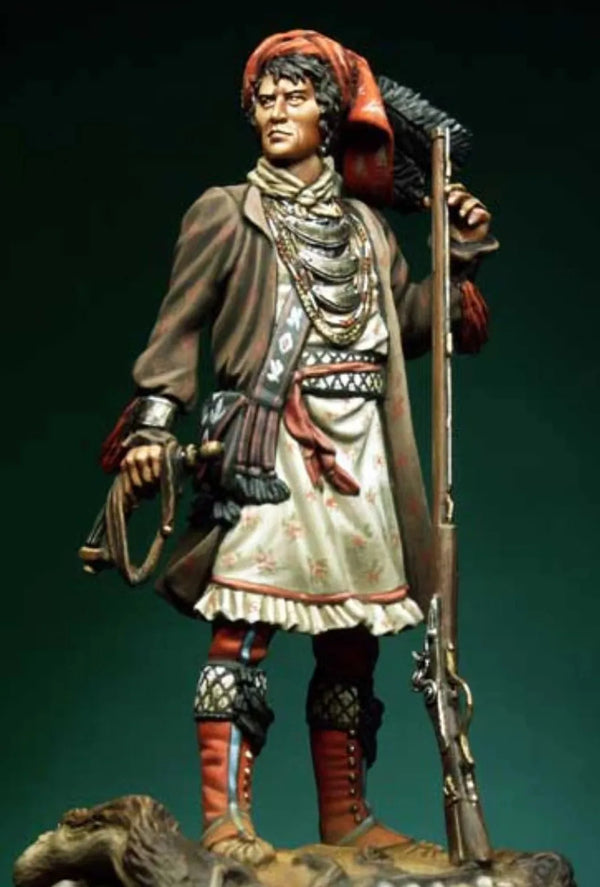 1/32 Napoleonic European Warrior with Spear, Resin Model Figure Kit, Unassembled and Unpainted
