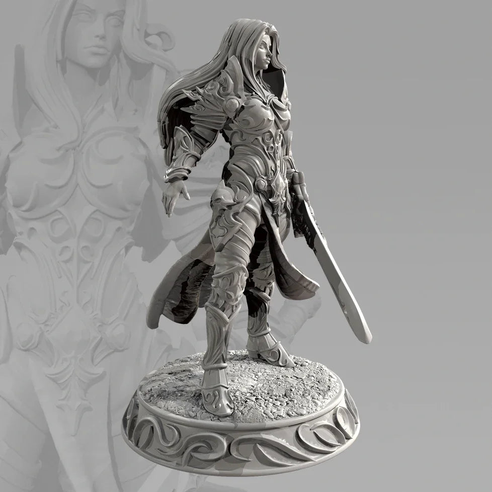 65mm Elf Warrior Ornate Armor, Resin Model Figure Kit, Fantasy Theme, Unassembled and Unpainted