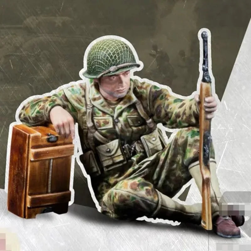 1/35 WWII US Marine with Rifle, Resin Model Figure Kit, Unassembled and Unpainted